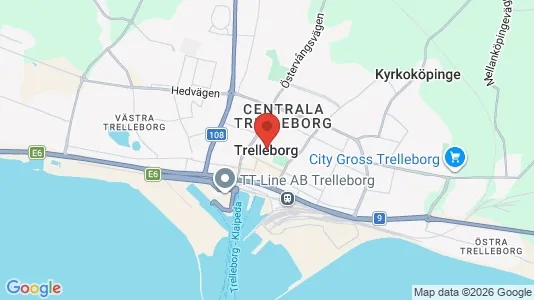 Butikslokaler att hyra i Trelleborg - kort over placeringen