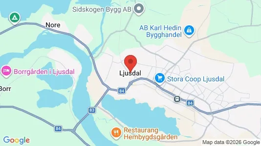 Butikslokaler att hyra i Ljusdal - kort over placeringen