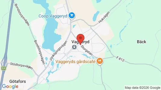Butikslokaler att hyra i Vaggeryd - kort over placeringen