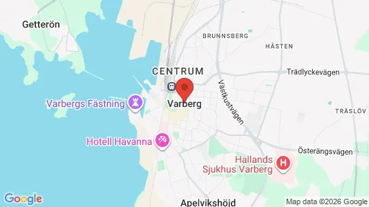 Butikslokaler att hyra i Varberg - kort over placeringen