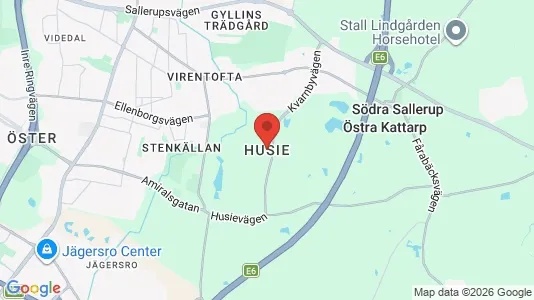 Butikslokaler att hyra i Husie - kort over placeringen