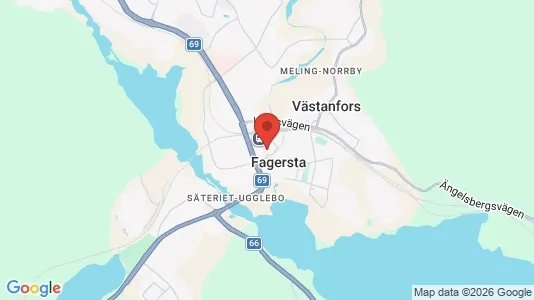 Butikslokaler att hyra i Fagersta - kort over placeringen
