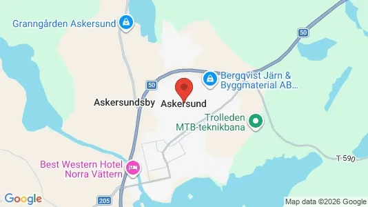 Kontorslokaler att hyra i Askersund - kort over placeringen