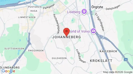 Butikslokaler att hyra i Johanneberg - kort over placeringen