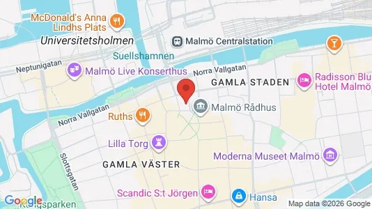 Butikslokaler att hyra i Malmö Centrum - kort over placeringen