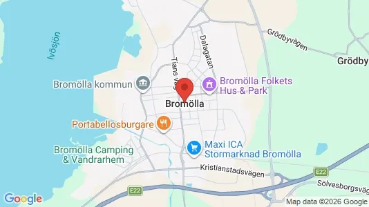 Butikslokaler att hyra i Bromölla - kort over placeringen