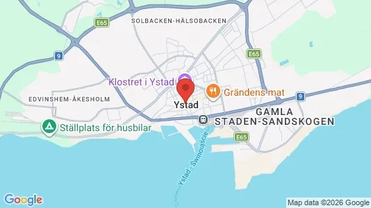 Butikslokaler att hyra i Ystad - Bild från Google Street View