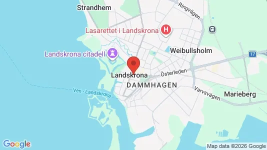 Lagerlokaler att hyra i Landskrona - kort over placeringen