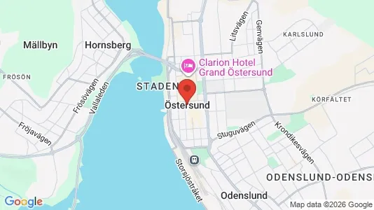Butikslokaler att hyra i Östersund - kort over placeringen