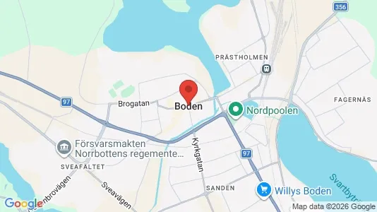 Butikslokaler att hyra i Boden - kort over placeringen