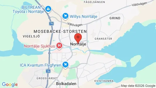 Butikslokaler att hyra i Norrtälje - kort over placeringen
