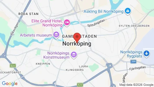 Butikslokaler att hyra i Norrköping - kort over placeringen