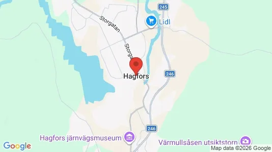 Butikslokaler att hyra i Hagfors - kort over placeringen