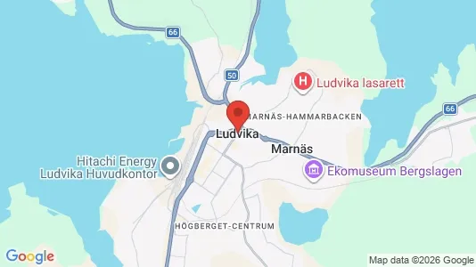 Butikslokaler att hyra i Ludvika - kort over placeringen