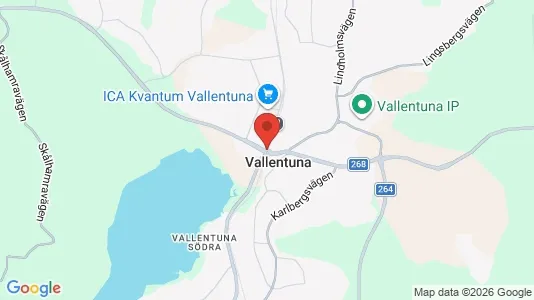 Butikslokaler att hyra i Vallentuna - kort over placeringen