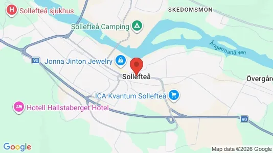 Butikslokaler att hyra i Sollefteå - kort over placeringen