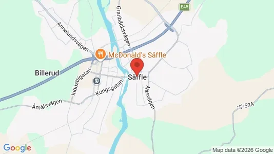 Butikslokaler att hyra i Säffle - kort over placeringen