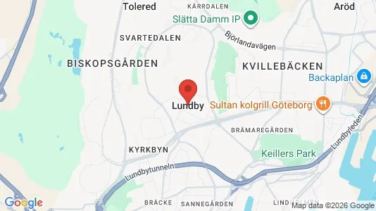 Butikslokaler att hyra i Lundby - kort over placeringen