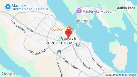 Butikslokaler att hyra i Västervik - kort over placeringen