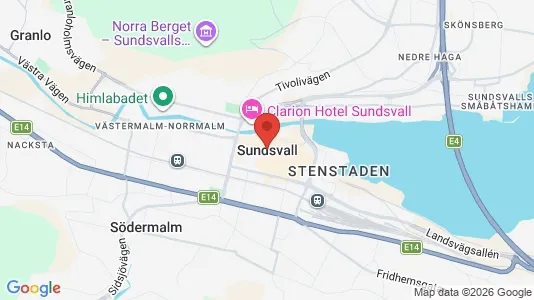 Restauranglokaler att hyra i Sundsvall - kort over placeringen