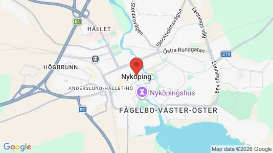 Kontorslokaler att hyra i Nyköping - kort over placeringen