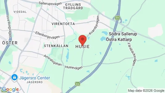 Lagerlokaler att hyra i Husie - kort over placeringen