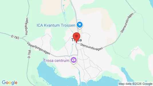 Butikslokaler att hyra i Trosa - kort over placeringen