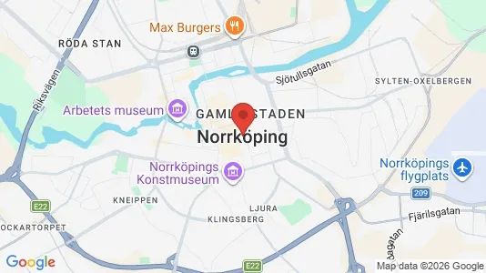 Butikslokaler att hyra i Norrköping - kort over placeringen